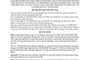 Quyết định 1987/QĐ-BTM  phụ cấp ưu đãi nghề công chức quản lý thị trường,lái tàu xe,ca nô đội quản lý thị trường đính chính 12/2006/TTLT-BTM-BNV-BTC