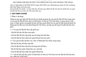Thông tư liên tịch 106/2006/TTLT-BTC-UBTDTT quy định chế độ chi tiêu tài chính cho giải thi đấu thể thao