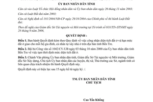 Quyết định 2362/2006/QĐ-UBND công nhận diện tích và hạn mức đất ở