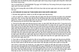 Thông tư 107/2006/TT-BTC hướng dẫn tổ chức thực hiện dự toán ngân sách nhà nước năm 2007