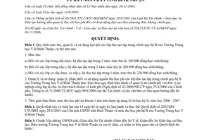 Quyết định 89/2006/QĐ-UBND mức thu quản lý sử dụng học phí Bình Thuận