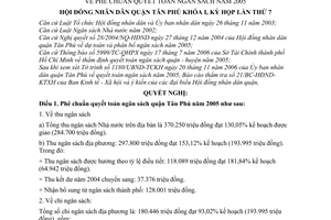 Nghị quyết 42/2006/NQ-HĐND phê chuẩn quyết toán ngân sách năm 2005 Quận Tân Phú