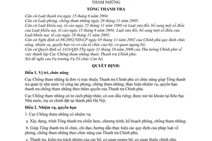 Quyết định 2222/2006/QĐ-TTCP chức năng, nhiệm vụ, quyền hạn cơ cấu tổ chức Cục Chống tham nhũng