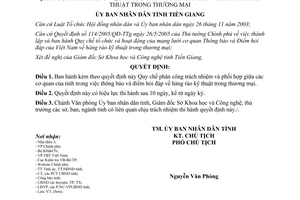 Quyết định 59/2006/QĐ-UBND phân công trách nhiệm hỏi đáp về hàng rào kỹ thuật