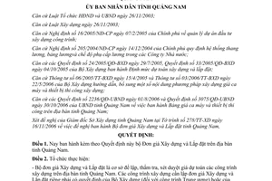 Quyết định 3399/QĐ-UBND năm 2013 bộ Đơn giá Xây dựng Lắp đặt Quảng Nam