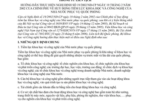 Thông tư liên tịch 192/2006/TTLT-BQP-BKHCN huy động tiềm lực khoa học công nghệ của nhà nước phục vụ quốc phòng