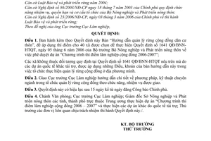 Quyết định 106/2006/QĐ-BNN Bản Hướng dẫn quản lý rừng cộng đồng dân cư thôn