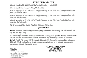 Quyết định 44/2006/QĐ-UBND thu tiền sử dụng đất tiền thuê đất Hậu Giang