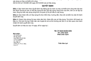 Quyết định 252/2006/QĐ-UBND  Bảng giá dự toán ca máy