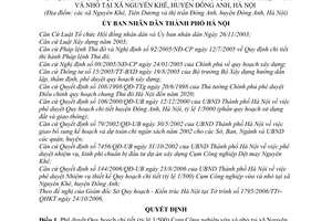 Quyết định 208/2006/QĐ-UBND  phê duyệt Quy hoạch chi tiết Cụm Công nghiệp vừa và nhỏ tại xã Nguyên Khê, huyện Đông Anh, Hà Nội