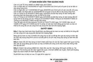 Quyết định 70/2006/QĐ-UBND bảng giá dự toán ca máy thiết bị thi công công trình xây dựng tỉnh Quảng Ngãi