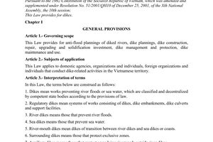 Law No. 79/2006/QH11 on dikes