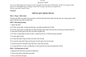 Luật quản lý thuế 2006 78/2006/QH11