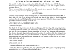 Nghị quyết 75/2006/NQ-QH11 kế hoạch phát triển kinh tế - xã hội năm 2007