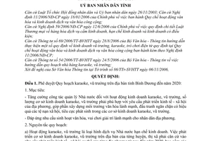 Quyết định 259/2006/QĐ-UBND phê duyệt Quy hoạch karaoke, vũ trường