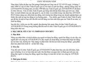 Hướng dẫn 4280/BCĐTLQG-ATLĐ tổ chức tuần lễ quốc gia an toàn vệ sinh lao động
