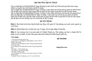 Quyết định 09/2006/QĐ-BTP Quy chế quản lý Văn phòng con nuôi nước ngoài tại Việt Nam