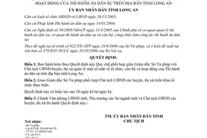 Quyết định 50/2006/QĐ-UBND quy chế phối hợp quản lý Thi hành án dân sự Long An