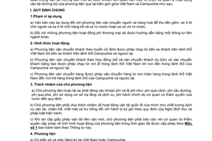 Thông tư 10/2006/TT-BGTVT hướng dẫn thi hành Hiệp định Nghị định thư thực hiện Hiệp định vận tải đường bộ Chính phủ Việt Nam Campuchia