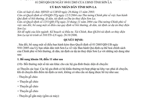 Quyết định 72/2006/QĐ-UBND sửa đổi 01/2005/QĐ-UB