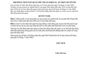 Nghị quyết 41/2006/NQ-HĐND quy hoạch ngành kinh tế quận Phú Nhuận đến năm 2010 và tầm nhìn đến năm 2020