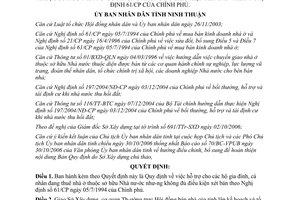 Quy định 283/2006/QĐ-UBND hỗ trợ thuê nhà ở thuộc sở hữu Nhà nước Ninh Thuận