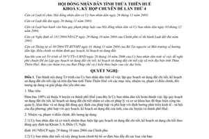 Nghị quyết 4e/2006/NQCĐ-HĐND lập quy hoạch kế hoạch sử dụng đất chi tiết cấp xã Thừa Thiên Huế