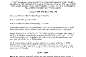 49/2006/QĐ-UBND mức hưởng lợi của hộ gia đình cá nhân cộng đồng thôn buôn