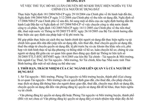 Hướng dẫn 1632/HDLN-CT-STNMT-STC-KB thủ tục hồ sơ, luân chuyển hồ sơ