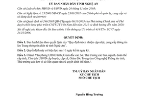 Quyết định 108/2006/QĐ-UBND cập nhật cung cấp thông tin trang điện tử Nghệ An