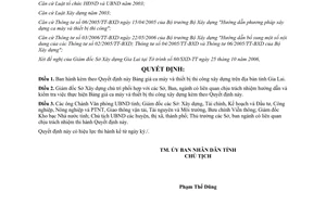 Quyết định 93/2006/QĐ-UBND Bảng giá ca máy thiết bị thi công xây dựng