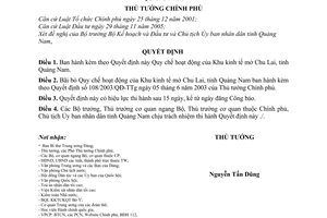 Quyết định 253/2006/QĐ-TTg  Quy chế hoạt động Khu kinh tế mở Chu Lai, tỉnh Quảng Nam