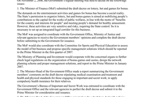 Resolution No. 28/2006/NQ-CP, 2006 on The Governments October 2006 regular meeting