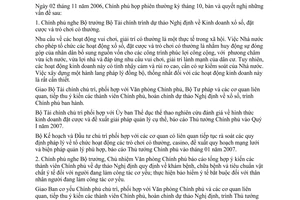 Nghị quyết 28/2006/NQ-CP phiên họp Chính phủ thường kỳ tháng 10 năm 2006