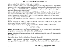 Quyết định 52/2006/QĐ-UBND thủ tục, trình tự thời hạn giải quyết công việc