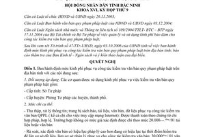 Nghị quyết 57/2006/NQ-HĐND16 kinh phí phục vụ kiểm tra văn bản quy phạm pháp luật Bắc Ninh