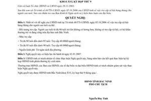 Nghị quyết 59/2006/NQ-HĐND16 trợ cấp xã hội hàng tháng cho người cao tuổi Bắc Ninh