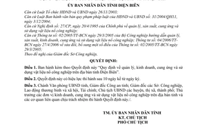 Quyết định 16/2006/QĐ-UBND quản lý, kinh doanh, cung ứng và sử dụng