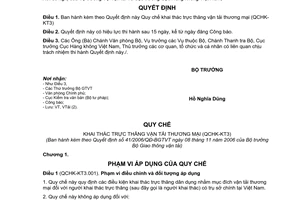 Quyết định 41/2006/QĐ-BGTVT Quy chế khai thác trực thăng vận tải thương mại