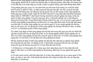 Chỉ thị 35/2006/CT-UBND tăng cường hoạt động sở hữu công nghiệp Bình Dương