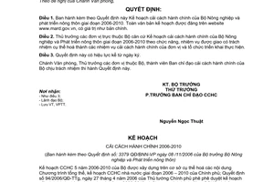 Quyết định 3379/QĐ-BNN-VP Kế hoạch cải cách hành chính Bộ Nông nghiệp phát triển nông thôn 2006 2010