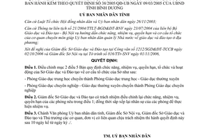 Quyết định 243/2006/QĐ-UBND sửa đổi chức năng hoạt động Sở Giáo dục Đào tạo Bình Dương