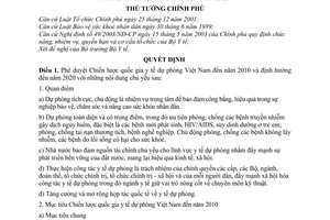 Quyết định 255/2006/QĐ-TTg Chiến lược quốc gia y tế dự phòng Việt Nam đến 2010-2020