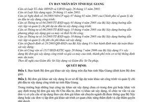 Quyết định 41/2006/QĐ-UBND Bộ đơn giá khảo sát xây dựng