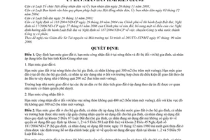 Quyết định 39/2006/QĐ-UBND  hạn mức giao  công nhận đất ở tại nông thôn đô thị