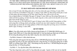 Quyết định 162/2006/QĐ-UBND chính sách hỗ trợ nông dân phòng trừ rầy nâu, bệnh vàng lùn, lùn xoắn lá hại lúa điều chỉnh 137/2006/QĐ-UBND