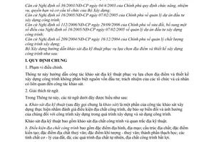 Thông tư 06/2006/TT-BXD hướng dẫn khảo sát địa kỹ thuật phục vụ lựa chọn địa điểm thiết kế xây dựng công trình