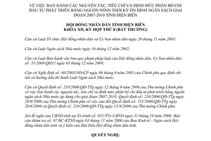 Nghị quyết 68/2006/NQ-HĐND nguyên tắc tiêu chí định mức phân bổ chi đầu tư ngân sách nhà nước Điện Biên