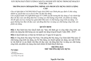 Quyết định 1547/2006/QĐ-BCĐ Quy chế đánh giá công nhận công trình, sản phẩm xây dựng đạt chất lượng cao ngành xây dựng 2006-2010