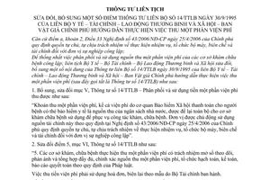 Thông tư liên tịch 13/2006/TTLT-BYT-BTC-BLĐTBXH hướng dẫn thu một phần viện phí